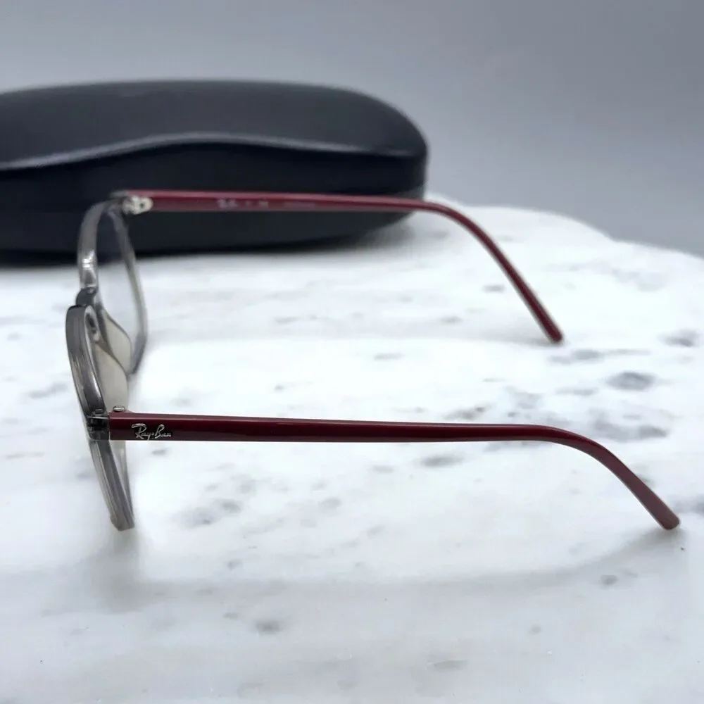 Ray Ban RB 7185 8083 Polished Transparent Grey Eyeglasses Frames Only 52-18-145
